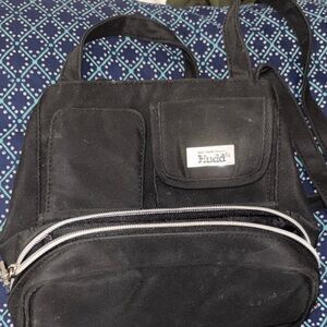 Mudd Black womans Crossbody Backpack with Front Pockets